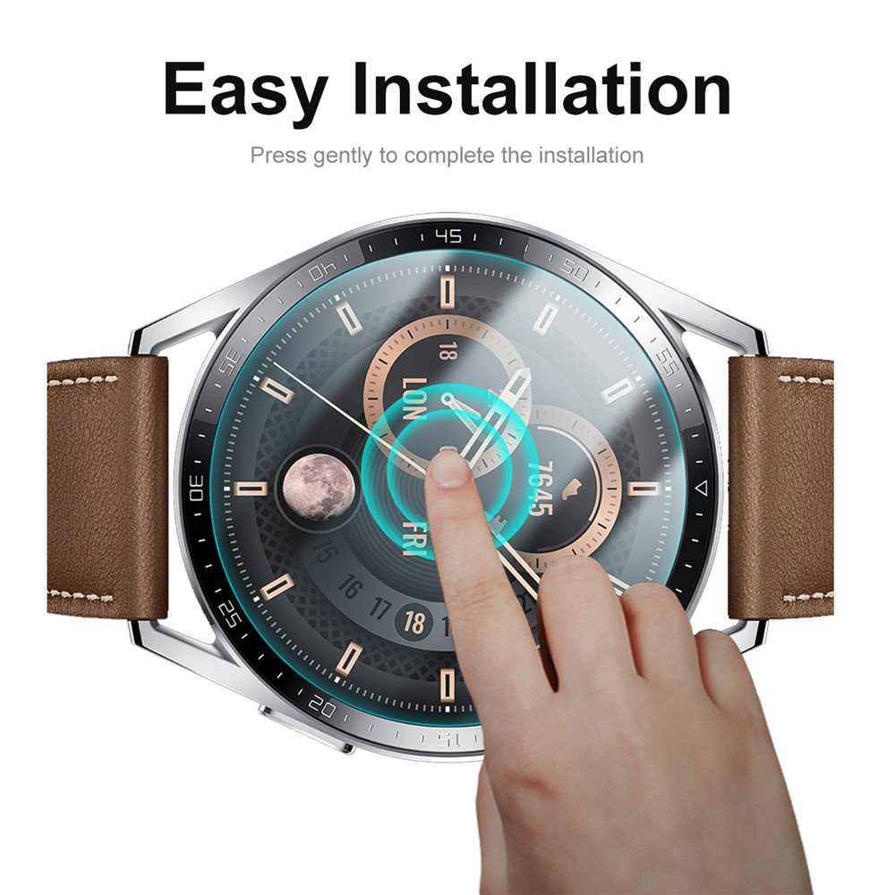 HAT PRINCE 2Pcs/Set Ultra Thin Explosion-proof Anti-scratch PET + PC Screen Protectors Films for Huawei Watch GT 3 46mm-3