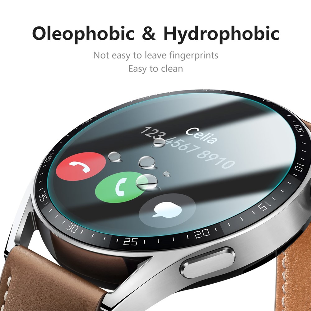HAT PRINCE 2Pcs/Set Ultra Thin Explosion-proof Anti-scratch PET + PC Screen Protectors Films for Huawei Watch GT 3 46mm-4