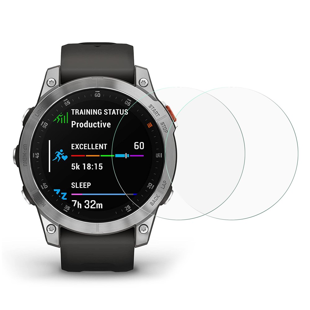 For Garmin Epix 2PCS Watch Screen Film Smooth Arc Edge Dustproof Tempered Glass Screen Protector-1