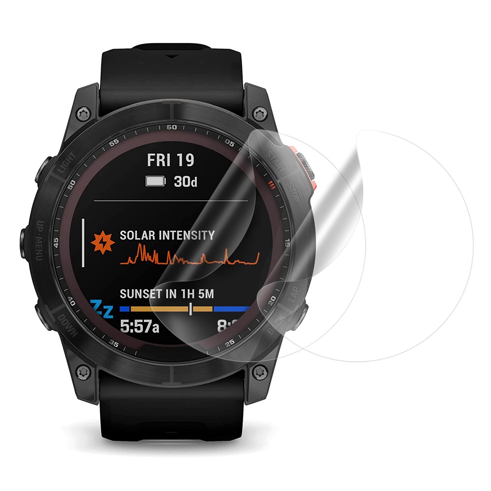 2Pcs Soft Clear Guard Film for Garmin Fenix 7X Smart Watch Transparent TPU Screen Protector-1