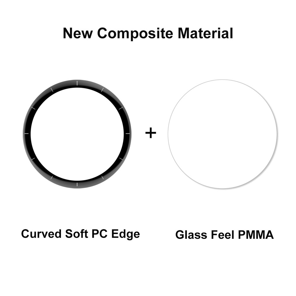 ENKAY 2Pcs/Set 3D Curved Complete Covering Screen Protector for Amazfit GTR 3, PMMA Screen Protector Film PC Edging with Scale-3