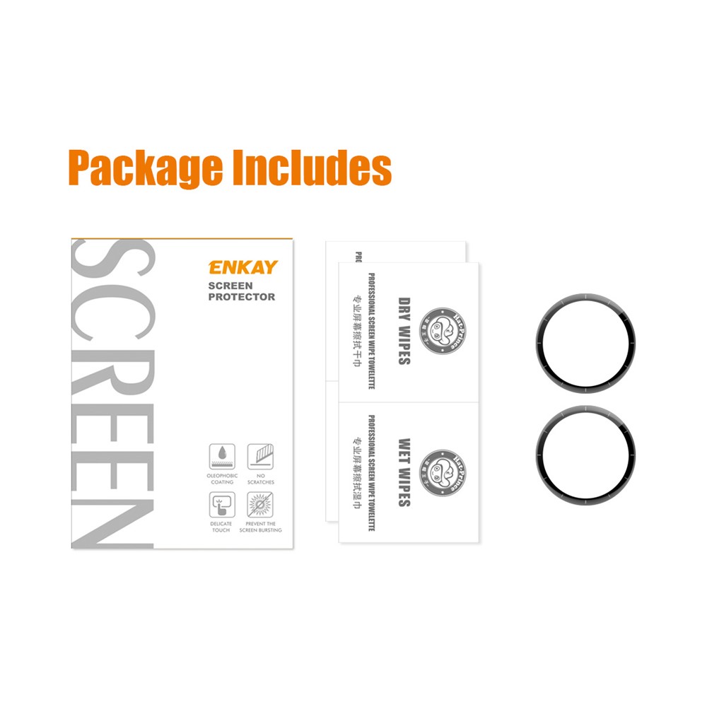 ENKAY 2Pcs/Set 3D Curved Complete Covering Screen Protector for Amazfit GTR 3, PMMA Screen Protector Film PC Edging with Scale-7