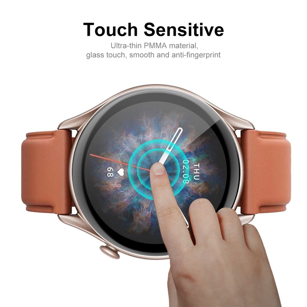 ENKAY for Huami Amazfit GTR 3 Pro Screen Protector, 3D Curved Soft PC Edge + PMMA Full Coverage Clear Screen Protective Film-4