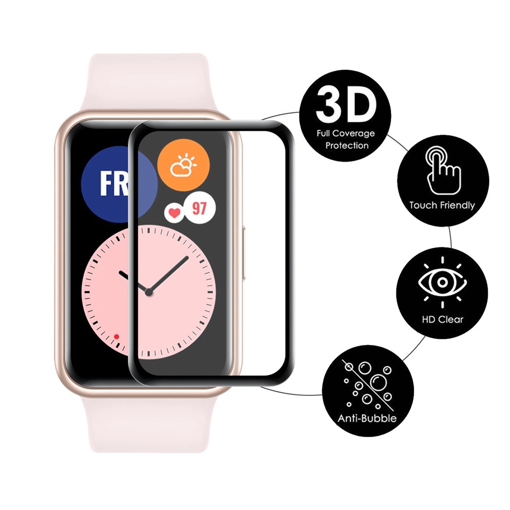 ENKAY for Huawei Watch Fit Screen Protector 3D Curved Soft PC Edge + PMMA Flexible Full Coverage Clear Film-2
