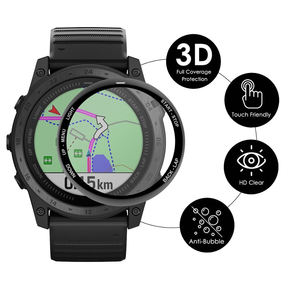 ENKAY For Garmin Tactix 7/7 Pro Ultra Clear Full Screen Protector 3D Curved Soft PC Edge + PMMA Protective Film-2