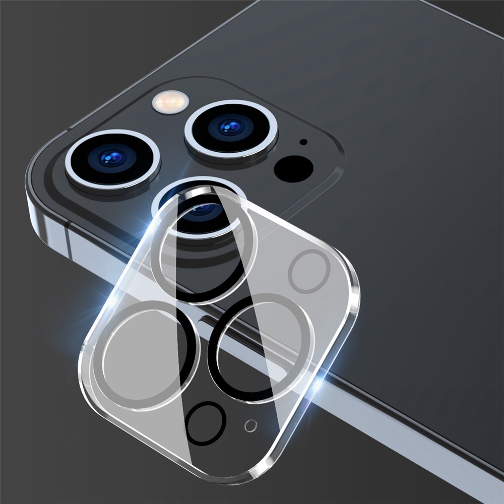 ENKAY HAT-PRINCE 2Pcs/Set for iPhone 14 Pro 6.1 inch/14 Pro Max 6.7 inch Camera Lens Protector Full Cover Tempered Glass Lens Film, Black Ring Version-5