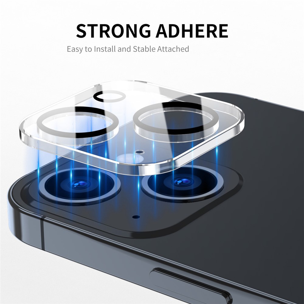ENKAY HAT-PRINCE 2Pcs/Set for iPhone 14 6.1 inch/14 Max 6.7 inch Rear Camera Lens Film Tempered Glass Full Cover Lens Protector, Black Ring Version-3