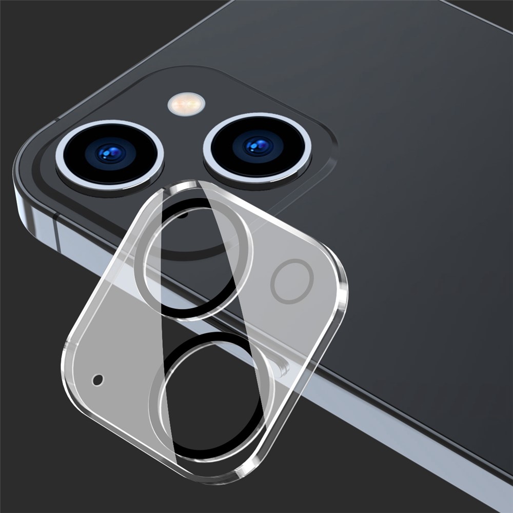 ENKAY HAT-PRINCE 2Pcs/Set for iPhone 14 6.1 inch/14 Max 6.7 inch Rear Camera Lens Film Tempered Glass Full Cover Lens Protector, Black Ring Version-5