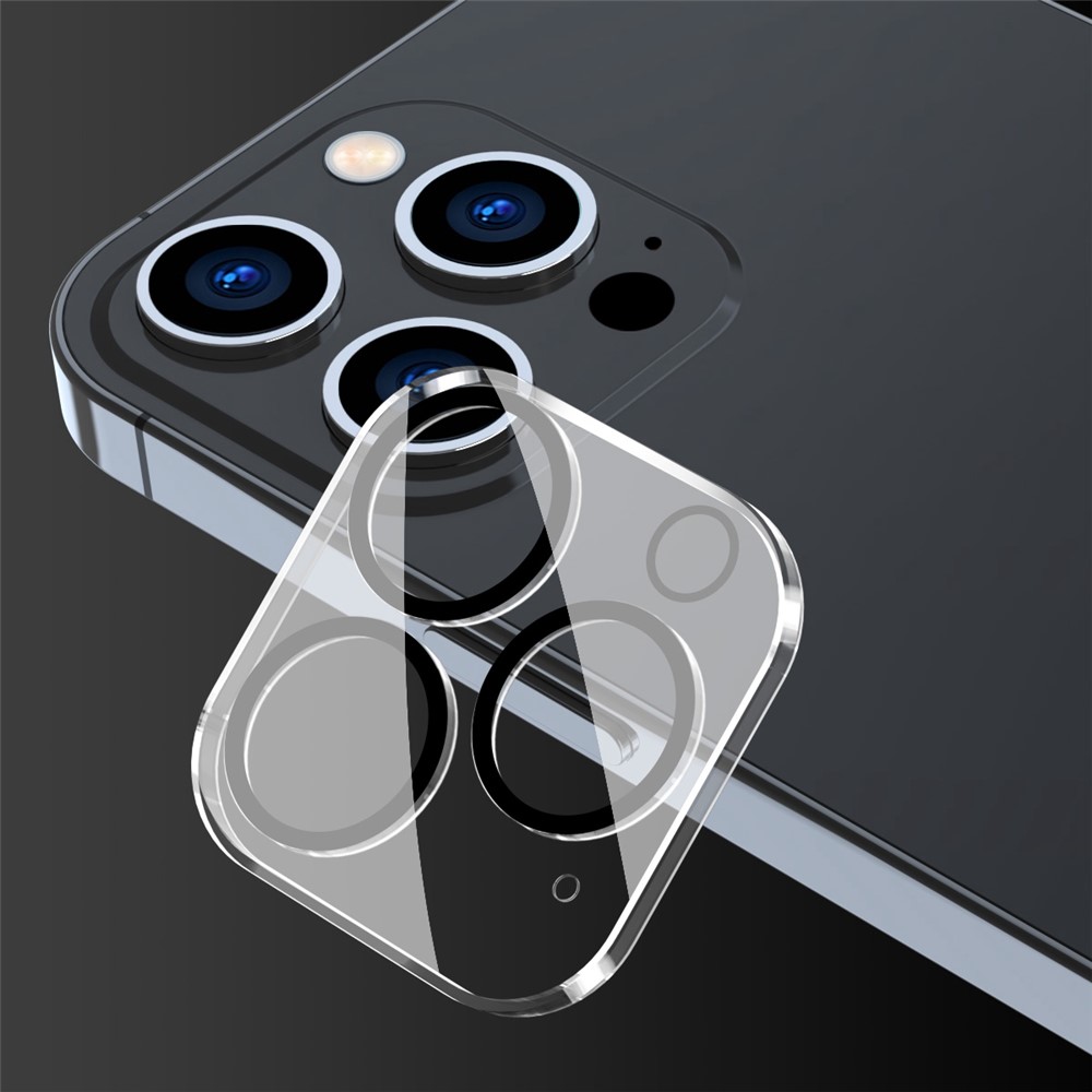ENKAY HAT-PRINCE For iPhone 13 Pro 6.1 inch/13 Pro Max 6.7 inch Full Cover Camera Lens Protector Clear Tempered Glass Film, Black Ring Version-5