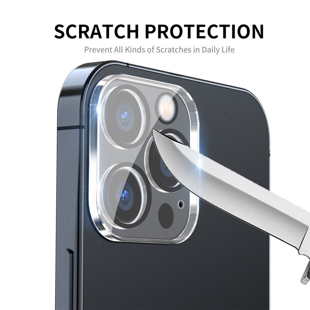 ENKAY HAT-PRINCE 2Pcs/Set for iPhone 13 Pro 6.1 inch/13 Pro Max 6.7 inch Full Cover Camera Lens Protector Clear Tempered Glass Film, Black Ring Version-4