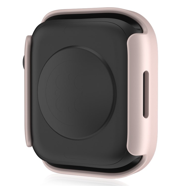 For Apple Watch Series 7 41mm Integrated Matte PC Waterproof Watch Case with Tempered Glass Screen Protector - Pink-4