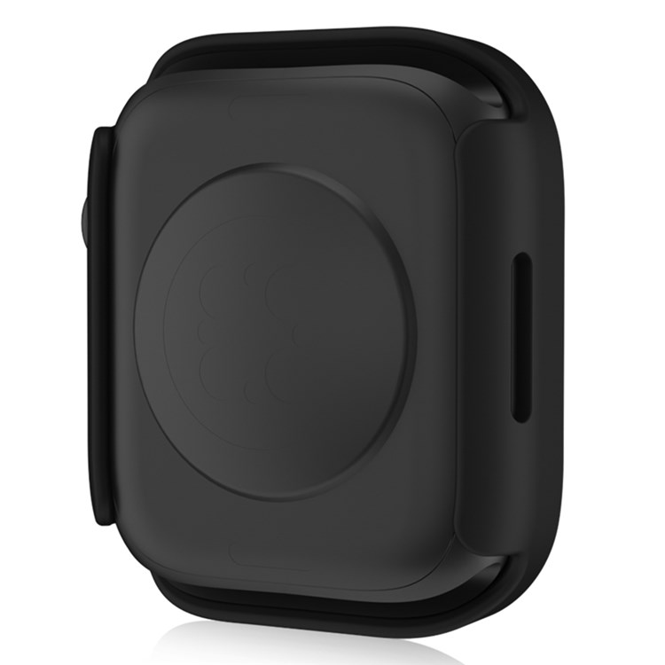 For Apple Watch Series 7 45mm Waterproof Matte PC Watch Frame Tempered Glass Screen Protective Film One-piece Watch Case - Black-4