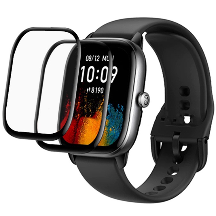 2Pcs / Set Soft PMMA Watch Film for Huami Amazfit GTS 4 Mini, HD Clear Full Coverage Anti-scratch 3D Watch Screen Protector-1