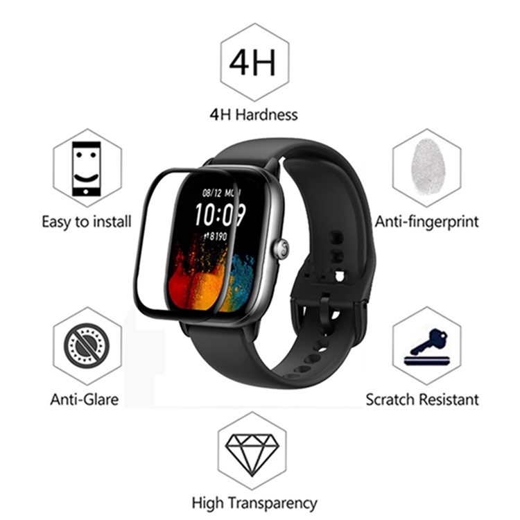 2Pcs / Set Soft PMMA Watch Film for Huami Amazfit GTS 4 Mini, HD Clear Full Coverage Anti-scratch 3D Watch Screen Protector-4
