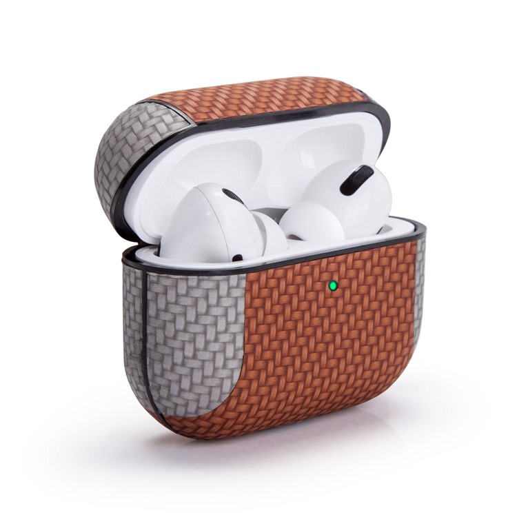 

Двухцветный PC + PU Наушники Защитный Чехол Для Airpods Про - Оранжевый, AirPods Pro