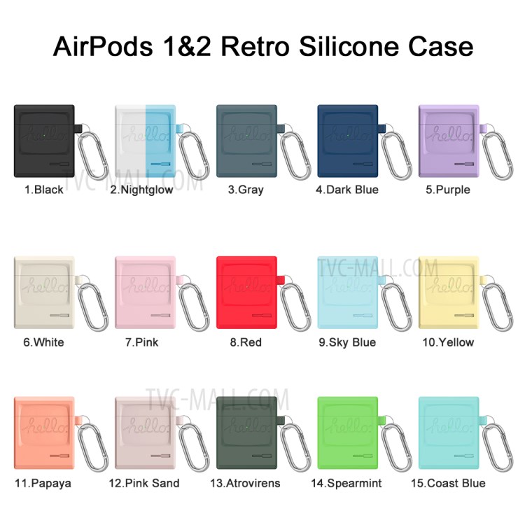 Retro Silicone Case for Apple AirPods with Wireless Charging Case (2019)/AirPods with Charging Case (2016)/(2019) - Black-5