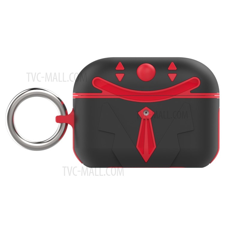 PC+TPU Combo Shell Protective Case for AirPods Pro - Black/Red-1