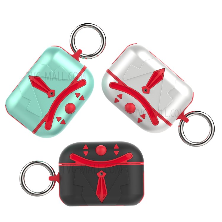 PC+TPU Combo Shell Protective Case for AirPods Pro - Black/Red-10
