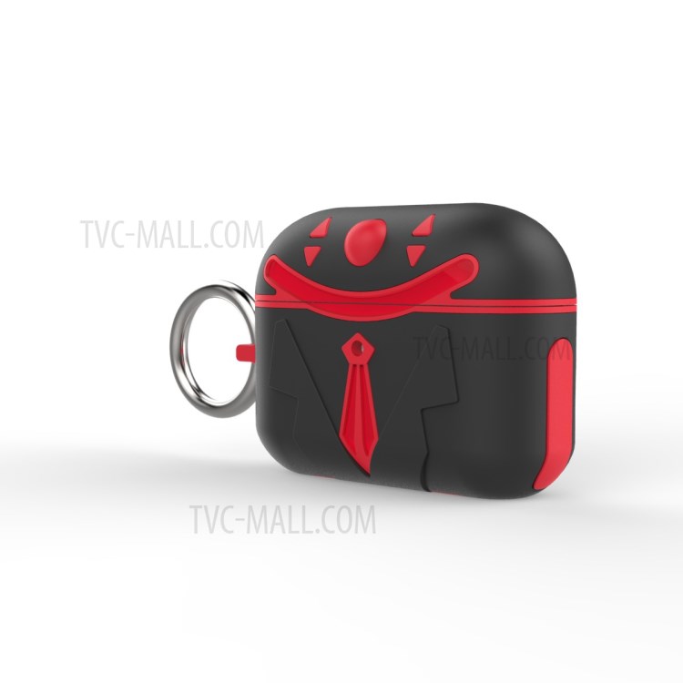 PC+TPU Combo Shell Protective Case for AirPods Pro - Black/Red-4