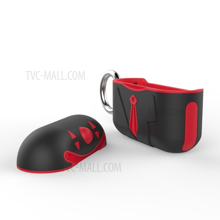 PC+TPU Combo Shell Protective Case for AirPods Pro - Black/Red-6