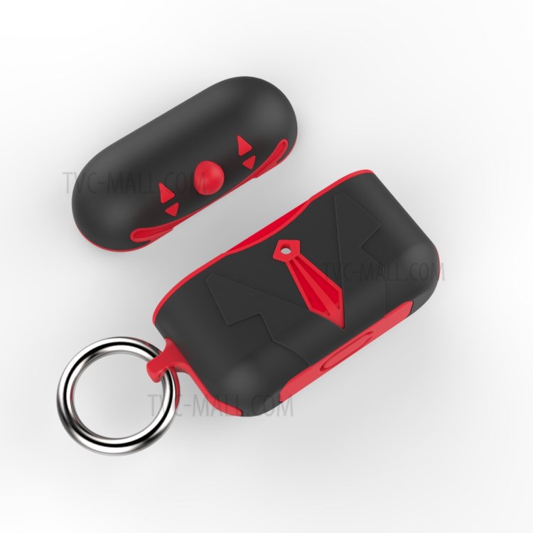 PC+TPU Combo Shell Protective Case for AirPods Pro - Black/Red-7