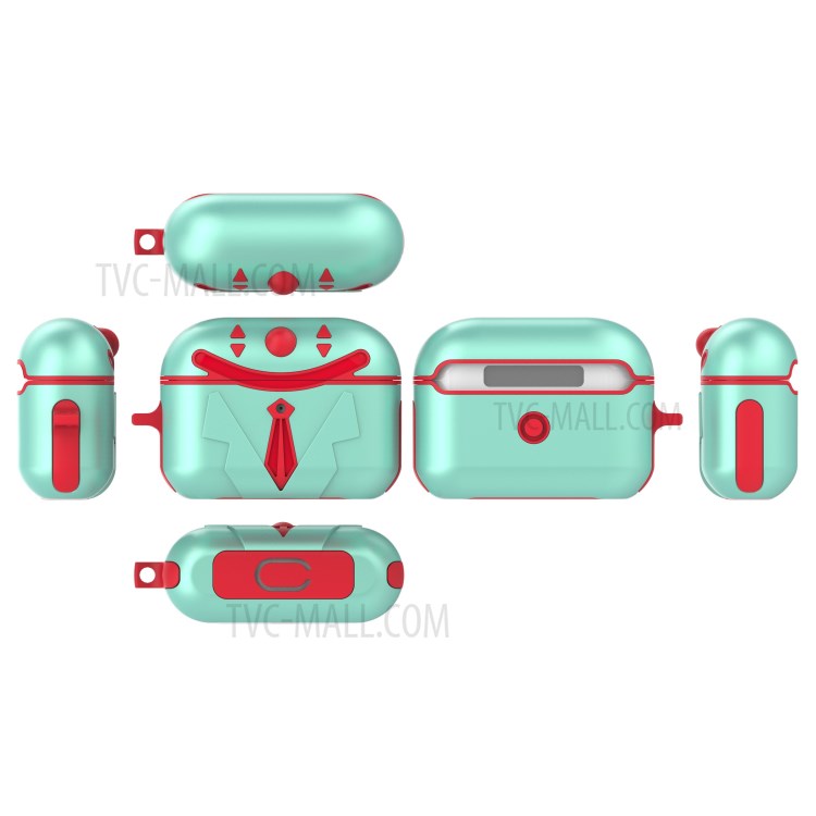 PC + TPU Shell Combo Funda Protectora Para Airpods Pro - Verde Rojo-2