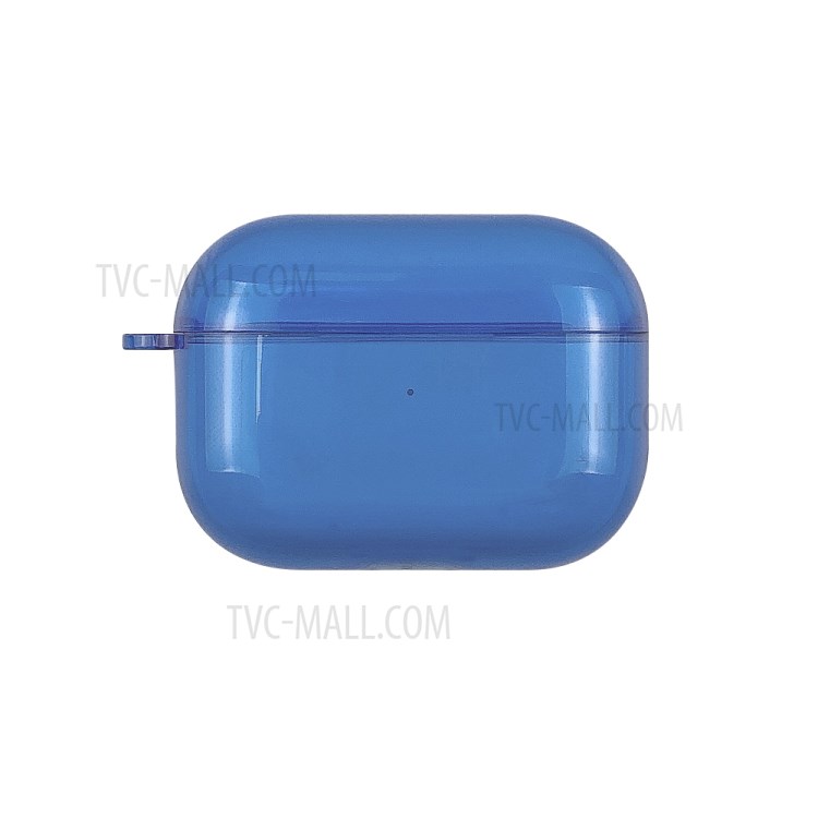 Cor TPU Sólida Caixa Protetora Para Maçã Airpods Pro - Azul Escuro-1