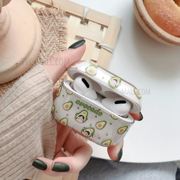 Cartoon Printing High Transparency TPU Stylish Cover for Apple AirPods Pro - Avocado-1