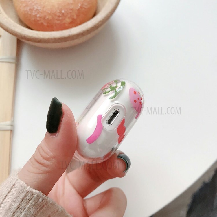 Cartoon Printing High Transparency TPU Cover for Apple AirPods with Wireless Charging Case (2019) / AirPods with Charging Case (2019) (2016) - Smiling Face-3