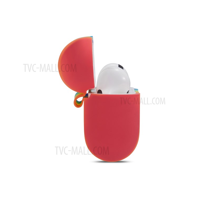 Caso Protetor De Silicone De Pele De Arco-íris Para Airpods Pro-3