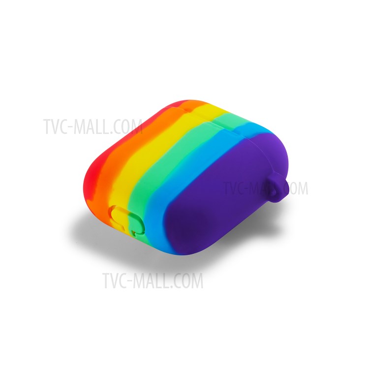 Estilo Do Arco-íris Capa Protetora De Silicone Para Apple Airpods Com Caixa De Carregamento Sem Fio (2019) / Airpods Com Caixa De Carregamento (2019) / (2016)-4