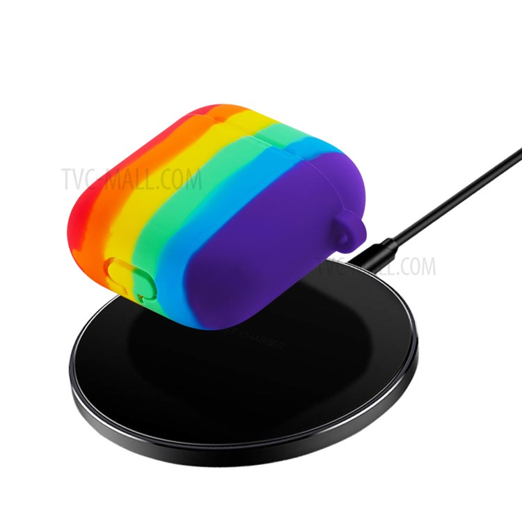 Cas De Protection En Silicone De Style Arc-en-ciel Pour AirPods Apple Avec Étui De Charge Sans Fil (2019) / Airpods Avec Cas De Charge (2019) / (2016)