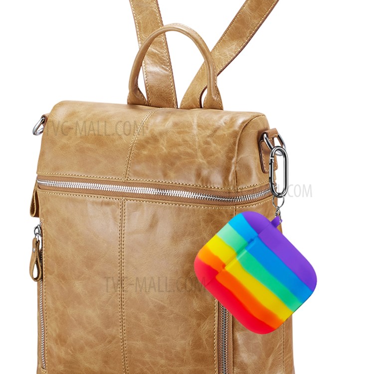 Funda Protectora De Silicona Estilo Arco Iris Para Apple AirPods Con Caja De Carga Inalámbrica (2019) / Airpods Con Caja De Carga (2019) / (2016)