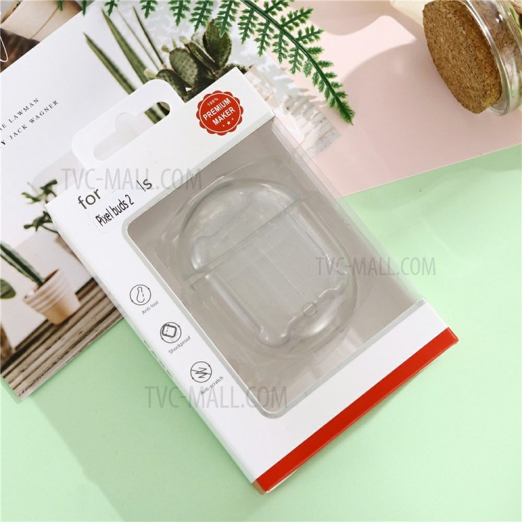 Transparent Gradient Color TPU Case with Buckle for Google Pixel Buds 2 - Pink-5