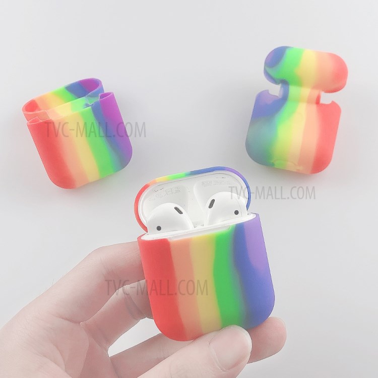 Rainbow Color Skin Silicone Shell for Apple AirPods with Wireless Charging Case (2019) / AirPods with Charging Case (2019) (2016)-5