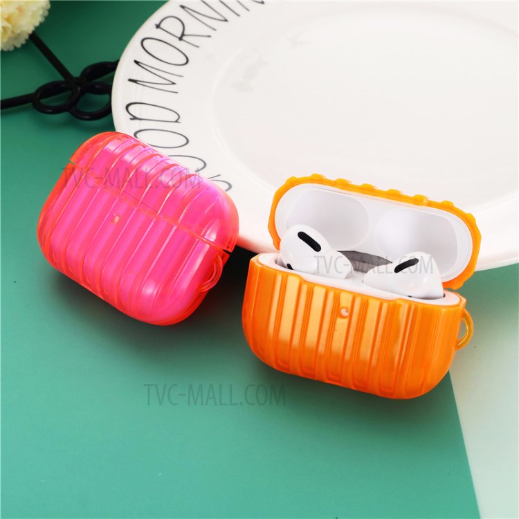 Fluorescence Color Suitcase Shape Shell for AirPods Pro - Rose-4