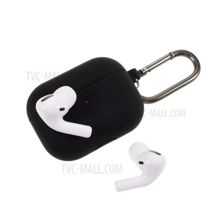 Liquid Silicone Cover with Buckle for AirPods Pro - Black-8