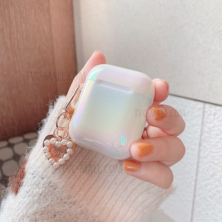 PC Protective Case with Pendant for Apple AirPods with Charging Case (2019)/(2016)/with Wireless Charging Case (2019) - White-2