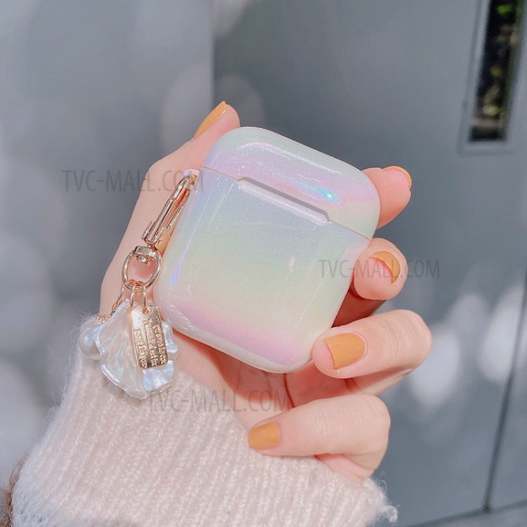 PC Protective Case with Pendant for Apple AirPods with Charging Case (2019)/(2016)/with Wireless Charging Case (2019) - White-3