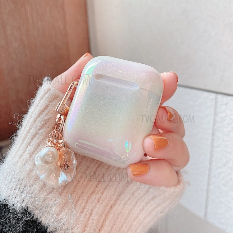 PC Protective Case with Pendant for Apple AirPods with Charging Case (2019)/(2016)/with Wireless Charging Case (2019) - White-4