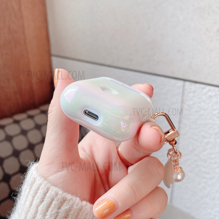 PC Protective Case with Pendant for Apple AirPods with Charging Case (2019)/(2016)/with Wireless Charging Case (2019) - White-5