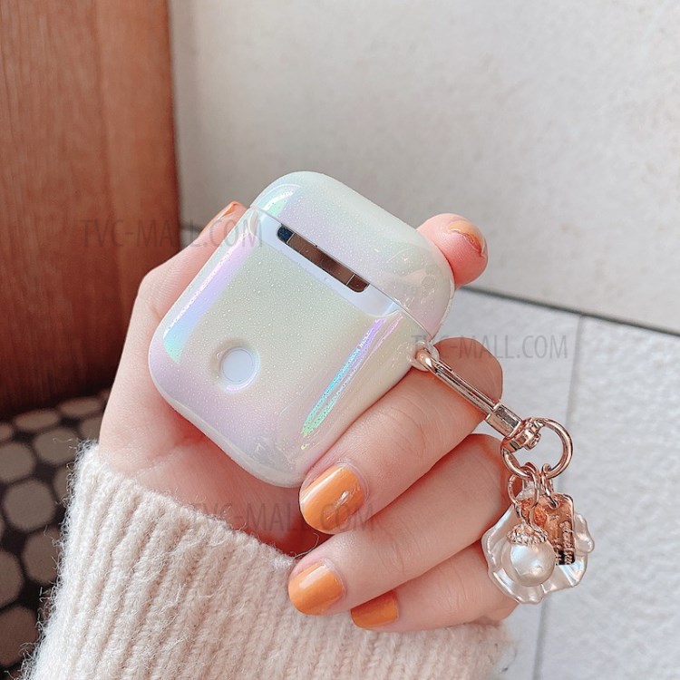 PC Protective Case with Pendant for Apple AirPods with Charging Case (2019)/(2016)/with Wireless Charging Case (2019) - White-6