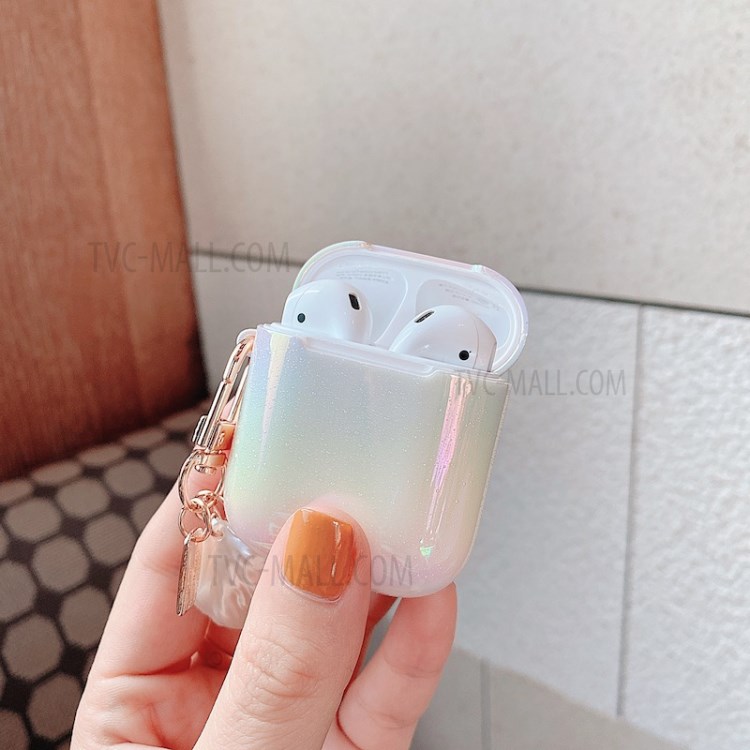 PC Protective Case with Pendant for Apple AirPods with Charging Case (2019)/(2016)/with Wireless Charging Case (2019) - White-7