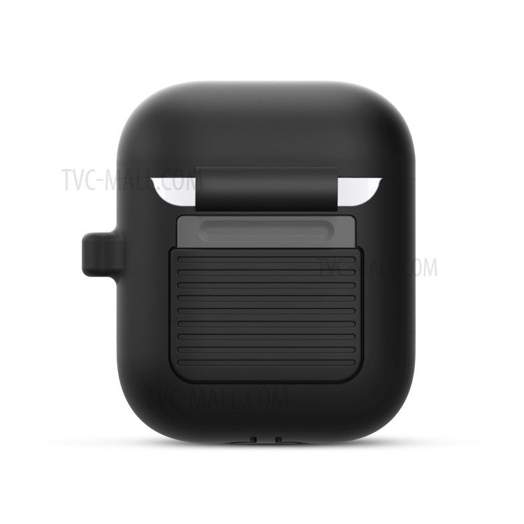 Game Console Shape Silicone Case with Hook for AirPods with Wireless Charging Case (2019)/AirPods with Charging Case (2016)/(2019) - Black-2