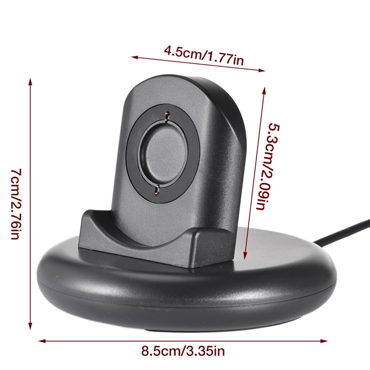 Round Base Charger Stand Charging Cradle Dock Holder with 1M USB Cable for Misfit Vapor 2/Fossil Gen 5/4-7