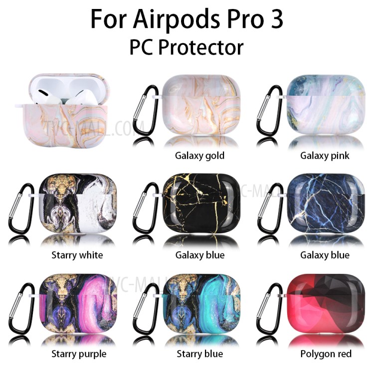 Water Transfer Printing Marble Pattern PC Case for Apple AirPods Pro - Style A-3