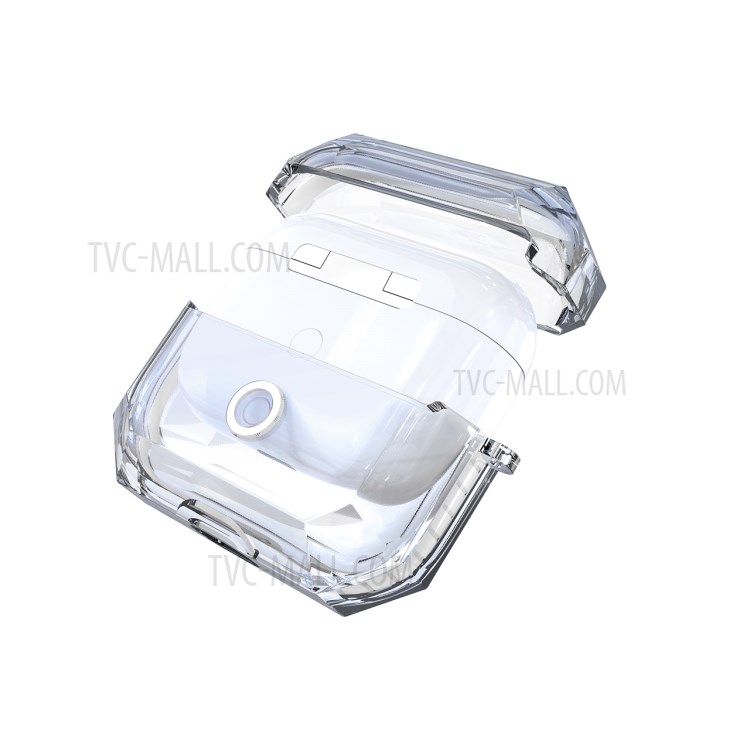 Embed Color Transparent TPU Protective Case for Apple AirPods Pro - White-3