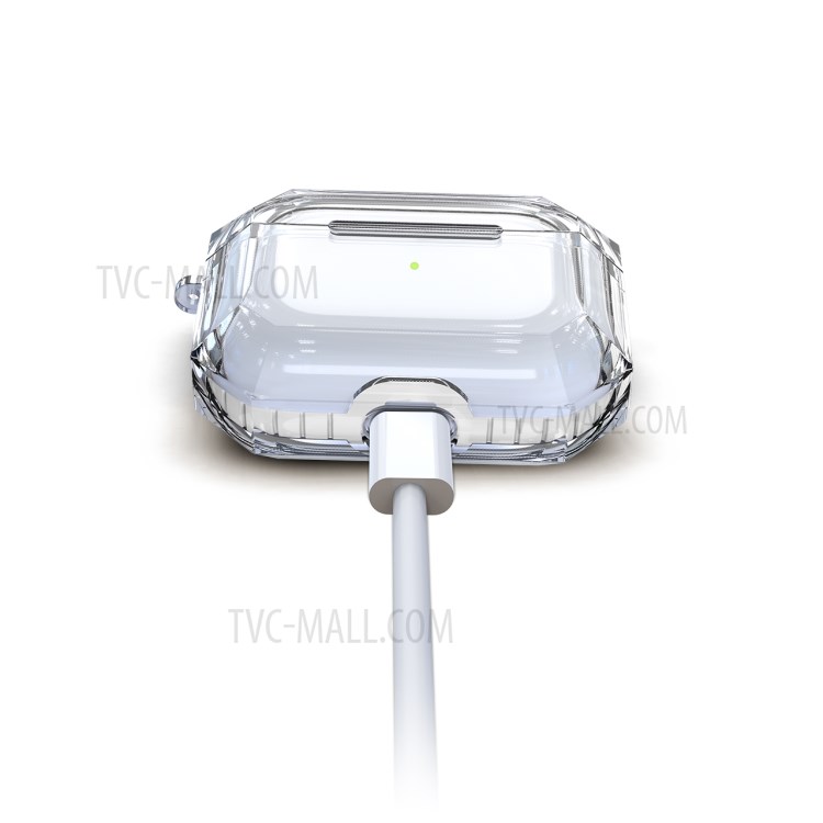 Embed Color Transparent TPU Protective Case for Apple AirPods Pro - White-4