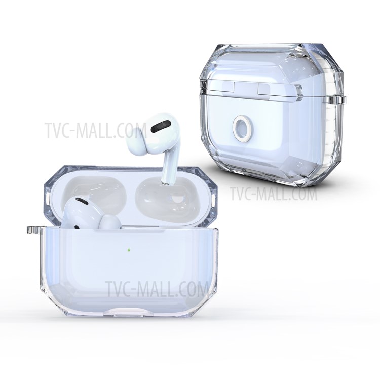 Embed Color Transparent TPU Protective Case for Apple AirPods Pro - White-5