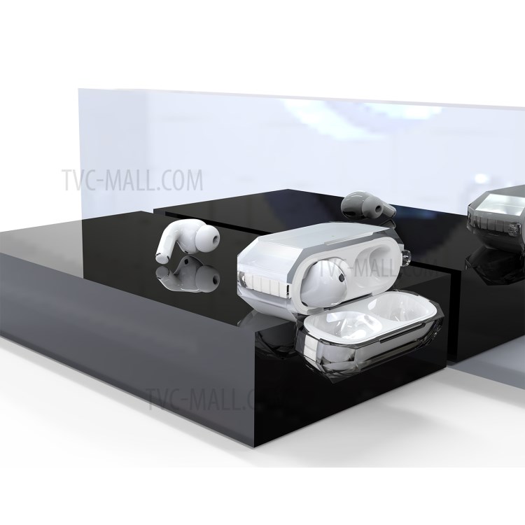 Embed Color Transparent TPU Protective Case for Apple AirPods Pro - White-7